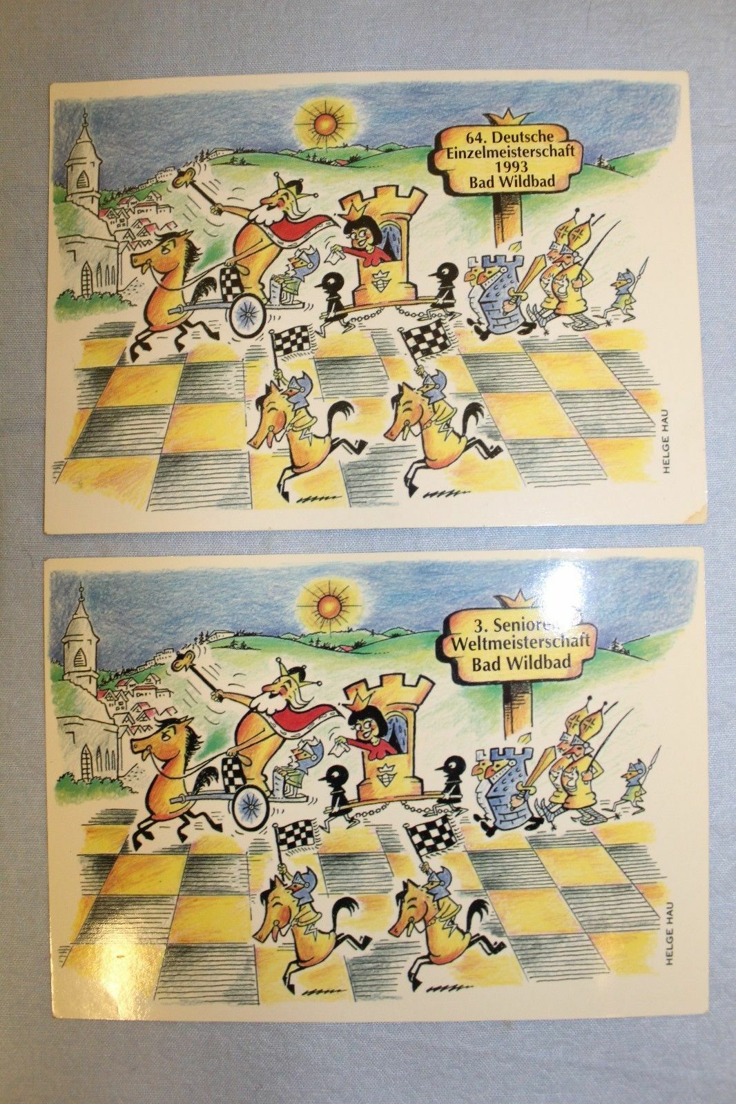 2 German Chess Postcard series. Collection Zatulovskaya.