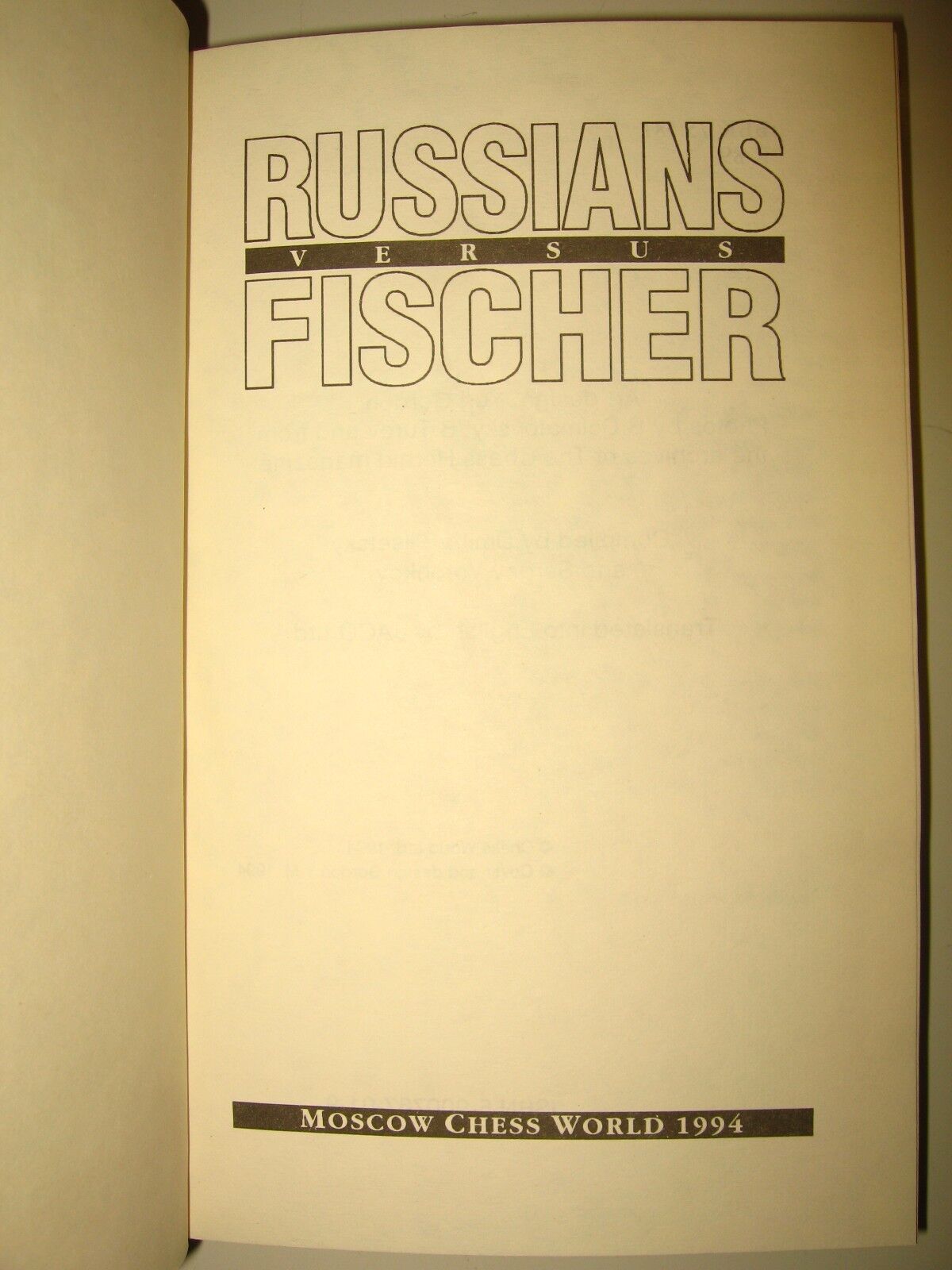 11067.Chess Book: D.Plisetsky, S.Voronkov. Russians versus Fischer. 1994