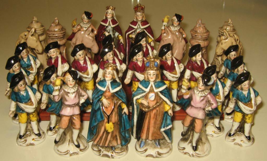 Renaissance Porcelain Chess Set. Germany