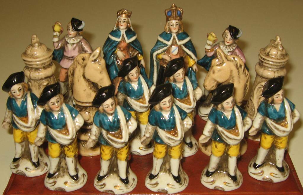 11425.Renaissance Porcelain Chess Set. Germany
