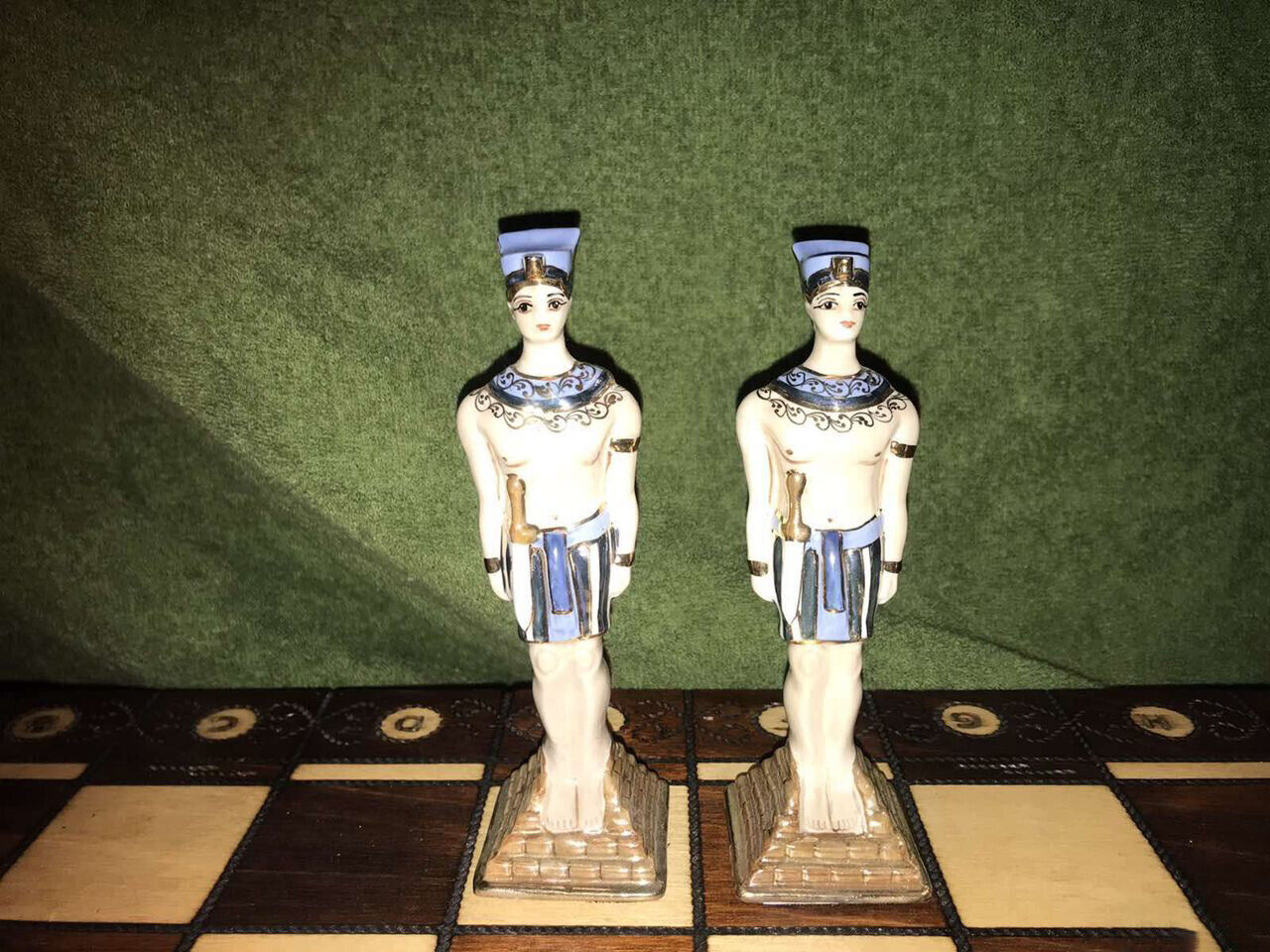 11595.Russian Porcelain Chess Pieces Egyptian Style. Kislovodsk