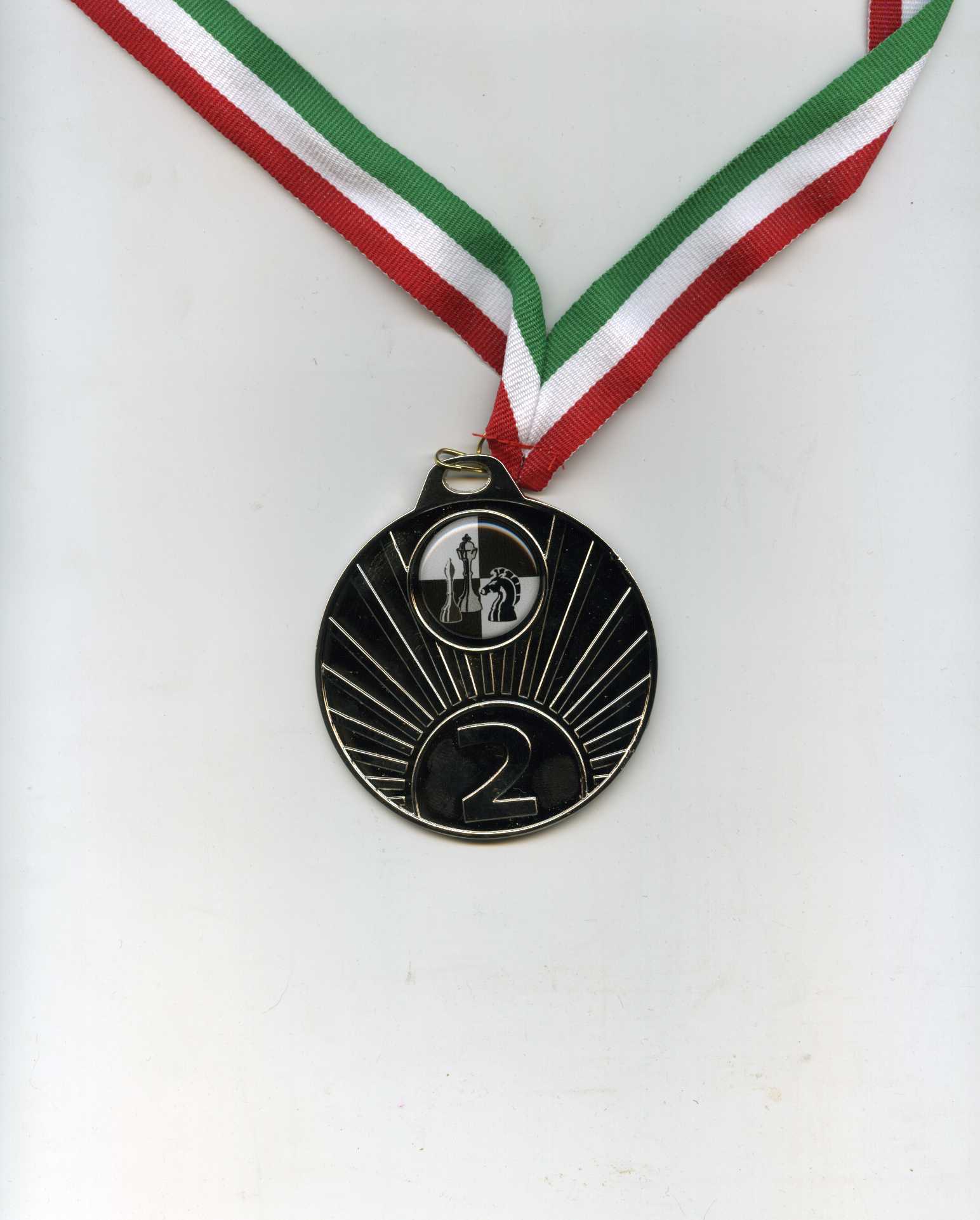Медаль Т (70 мм) шахматы на ленте 19 мм - серебро