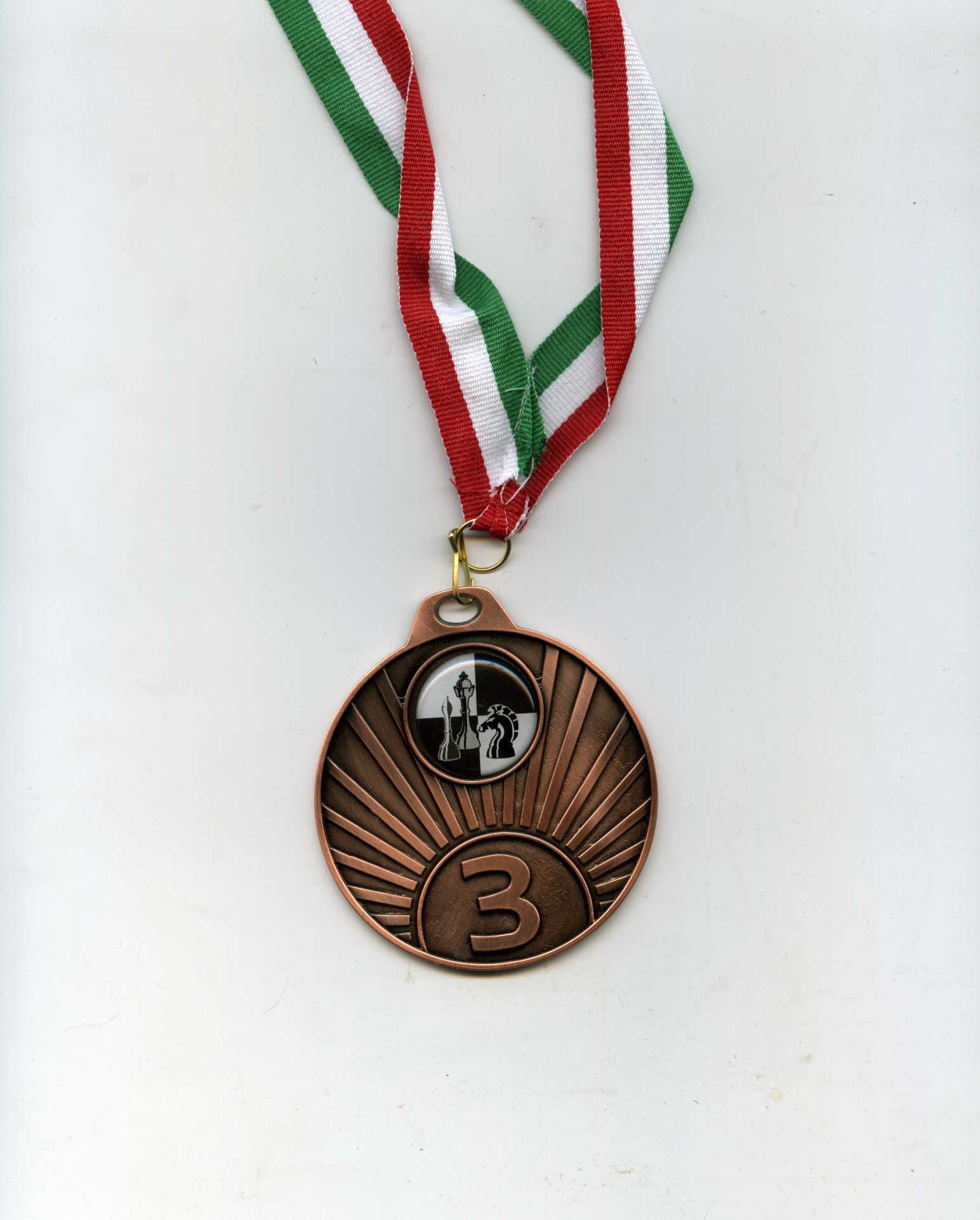 Медаль Т (70 мм) шахматная на ленте 19 мм - бронза