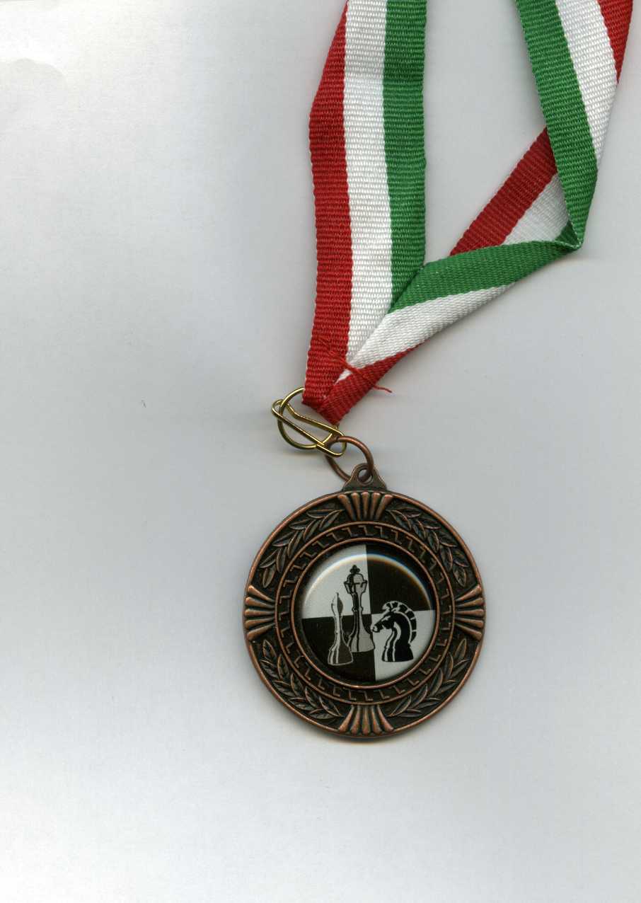 Медаль L (45) шахматная  на ленте 19 мм - бронза