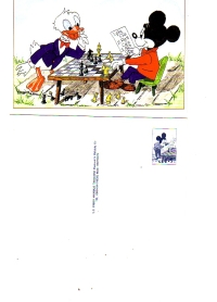 арт ф-0111-4 Румыния 1996 шахматы Дисней Мики Маус и Дак